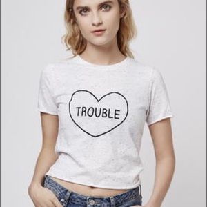 TopShop Trouble Heart Motif Tee